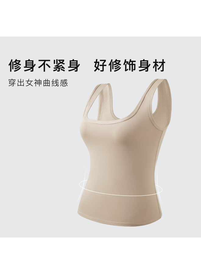 Moonbadi Cotton Soft Skin-Friendly Comfortable Undershirt Camisole For Women, Seamless Round Neck Fashion Versatile Wearable As Outerwear - Image 4