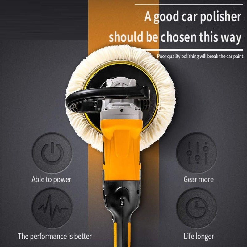 MLD Electric Polisher 3200rpm 180mm Variable Speed Auto Polishing Machine with Wool Buffing Pad Car Polisher Floor Sanding Waxing Tools(Colours as per Availability) - Image 3