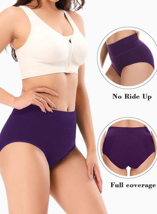Molasus Incontinence Underwear for Women High Absorbency Period Leakproof Cotton Underwear Heavy Flow Menstrual Protective Panties Bladder Control Briefs 3 Pack,Multicolor,Large - Image 3