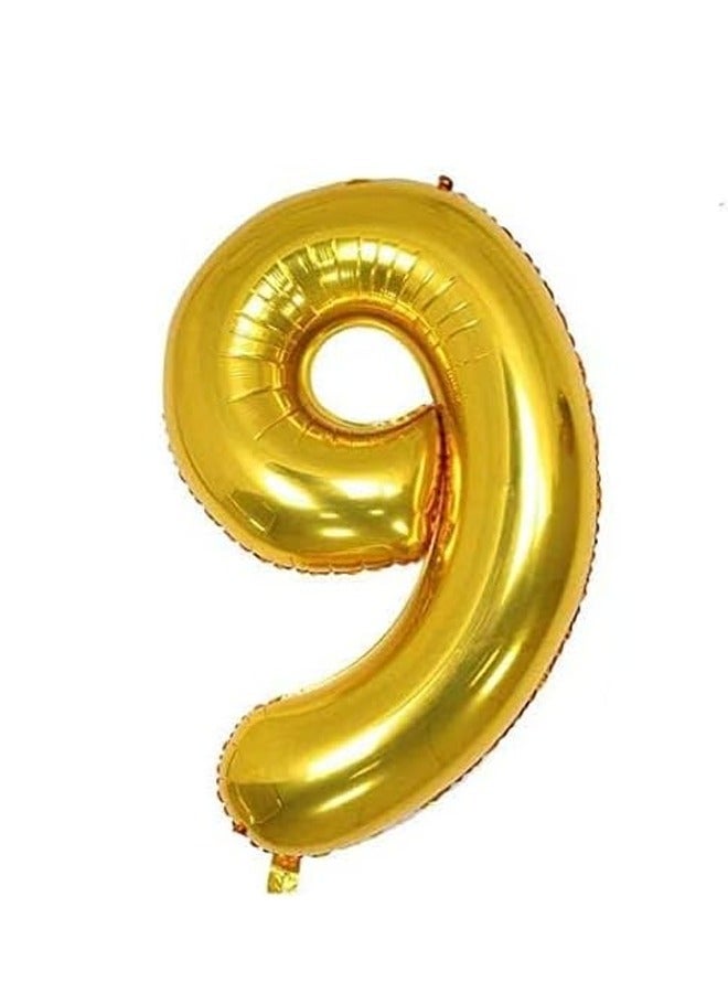 40 Inch Gold Number 9 Balloon – Elegant Foil Decoration for Birthdays & Anniversaries  - Image 1