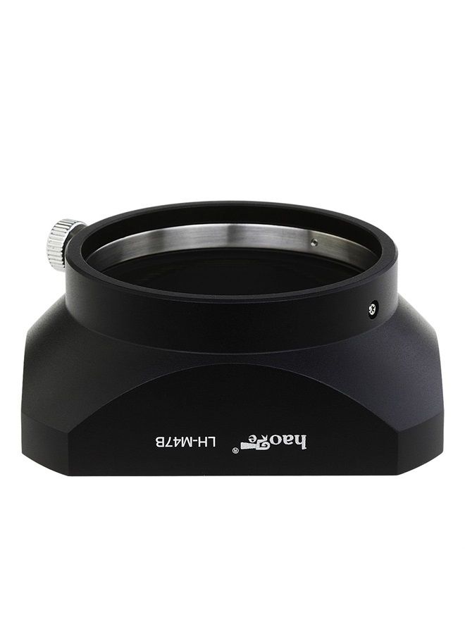 Haoge LH-M47B Metal Lens Hood Shade for Olympus M.ZUIKO Digital ED 12mm f2 Lens Replaces Olympus LH-48 Black