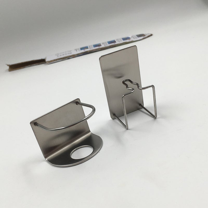 2pcs Bathroom 304 Stainless Steel Toothbrush Holders Wall Mounted Stand Rack Toothpaste Rack for Home Bathroom (Toothpaste Rack + Toothbrush Holder) - Image 3