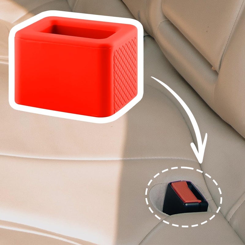 Thyonta Silicone Car Seat Belt Clip Holder - Durable Booster Seatbelt Retainer in Red - Image 5