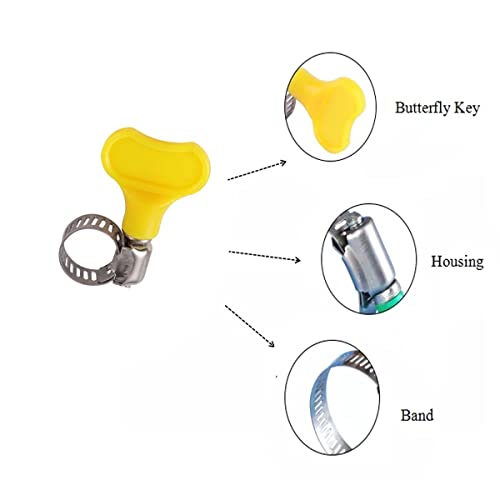BATH GURU Stainless Steel Hand Adjustable Worm Gear Key Type Hose Clamps .75, 1, 1.25, 1.5 Inch Gas Water Tap Garden Pipe Clamp Clips for Plumbing & Multi Uses (Pack Of 16, Multi Sizes) - Image 3