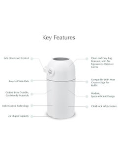 Bumble & Bird Odourless Diaper Pail - White  - Image 2