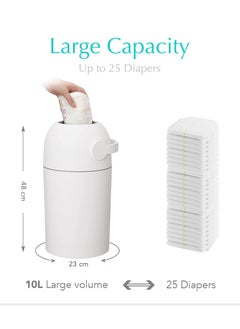 Bumble & Bird Odourless Diaper Pail - White  - Image 4