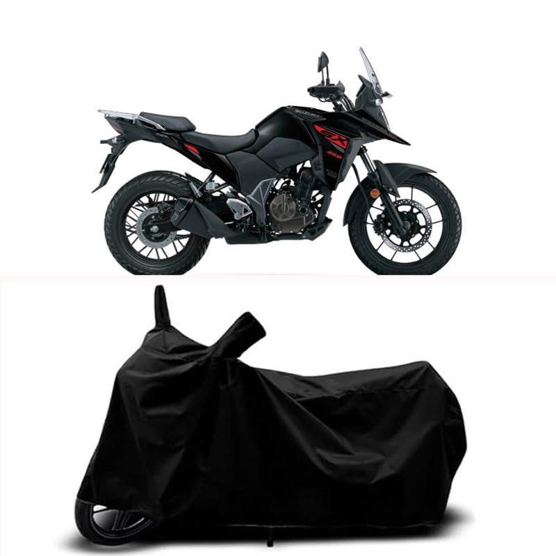 RABABLI Bike Body Cover Compatible with Suzuki V-Strom SX with All Variants Scratch-Proof, Buckle Belt – Rain, UV & Dust Resistant Windproof & All-Weather Shield (Black Color) - Image 1