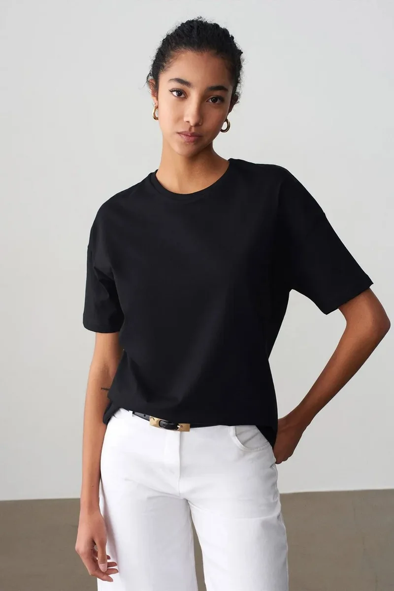 DILVIN Women's Cotton Crew Neck T-Shirt