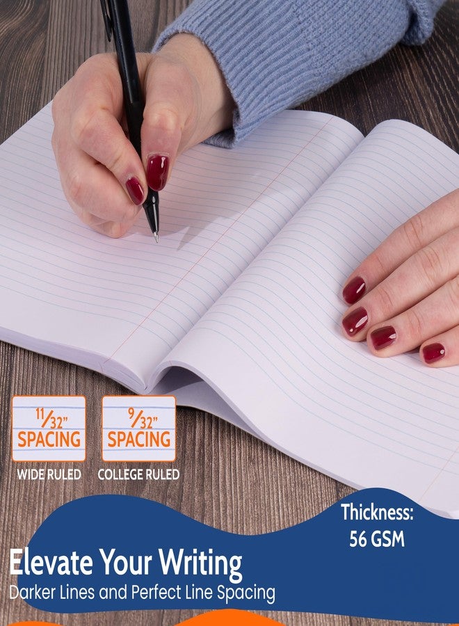 إي بي آي دفتر ملاحظات EPI رخامي بغلاف مقوى، مسطر، 200 صفحة (100 ورقة)، 9.75 × 7.5 بوصة، غلاف متين مخيط | للمدرسة، المكتب، تدوين اليوميات، الملاحظات - عبوة من 6 دفاتر - Image 4