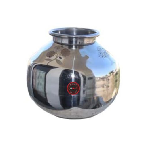 KITCART Stainless Steel Multi Purpose Water Storing Pot Matka Leak Proof Storage Dispenser Container Kalash Chari Pongal Handi Gundu for Home and Kitchen 12liter - Image 1