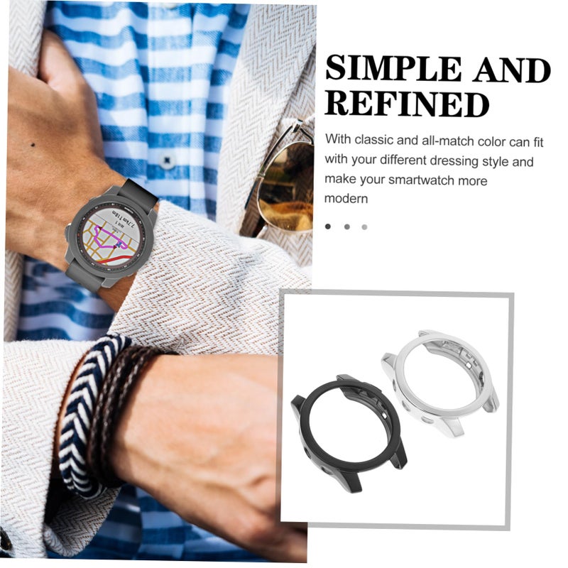 2Pcs Clear TPU Protective Cover For Smartwatch Scratch Resistant Half Cover Design - Image 5
