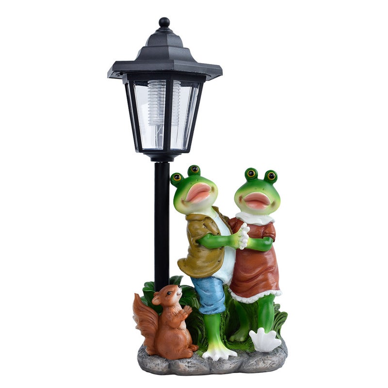 Creative Couple Frog Solar Statue Light Resin Craft Decor for Outdoor Garden Lawn Ornament - Image 3