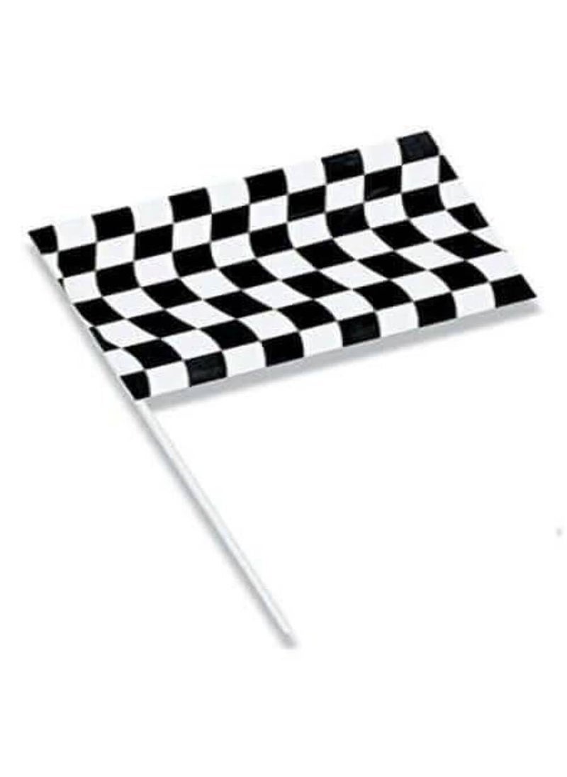 CREATIVE CONVERTING Creative Converting Black and White Checkered Big Plastic Flag Decor1pc 