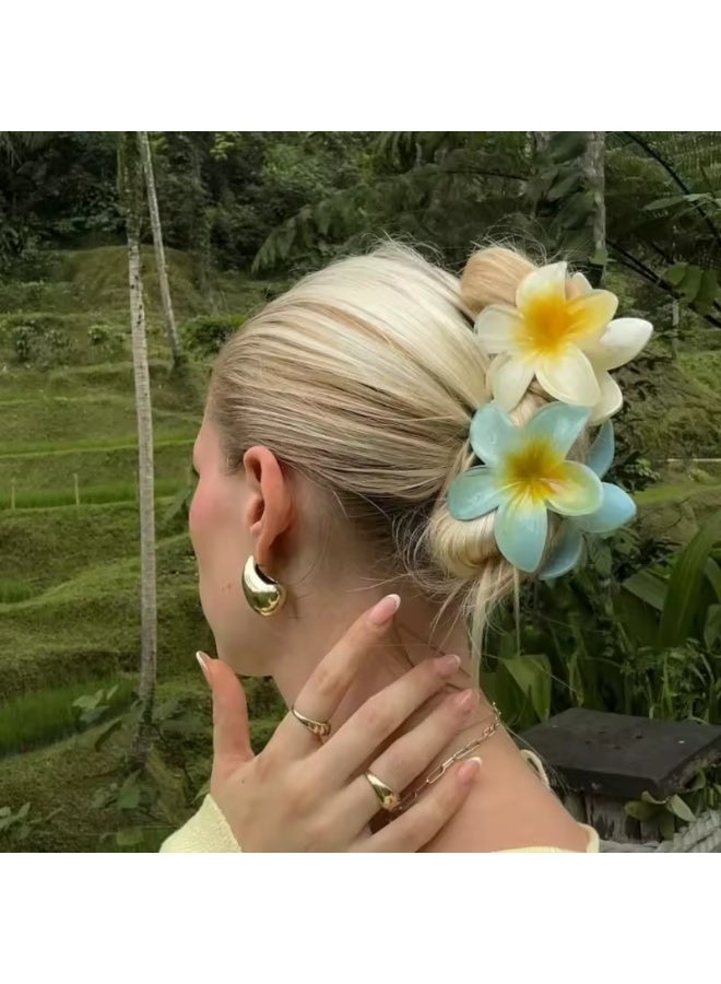 GoodBuy Set of six trendy Shiny Flower Hair claws Clips – 6 Vibrant Colors for Stylish Girls - Image 5