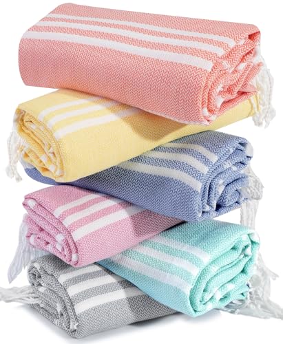 Antfuny 6 Packs Oversized Turkish Beach Towels Set Vacation Essentials Bulk Extra Large Sand Free Quick Dry Clearance Swim Bath Camping Pool Towel Travel Blanket Adult Cruise Accessories Vacation Stuff - Image 1