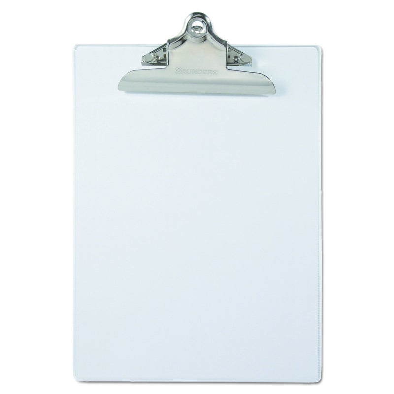Saunders Recycled Plastic Clipboard with Ruler Edge 1 Clip Capacity Holds 85 x 11 Sheets Clear - Image 2