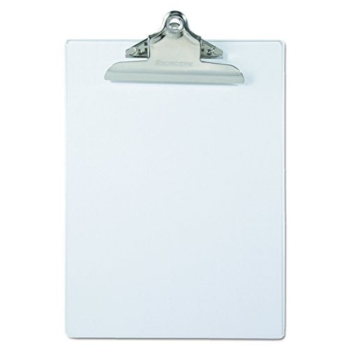 Saunders Recycled Plastic Clipboard with Ruler Edge 1 Clip Capacity Holds 85 x 11 Sheets Clear - Image 1