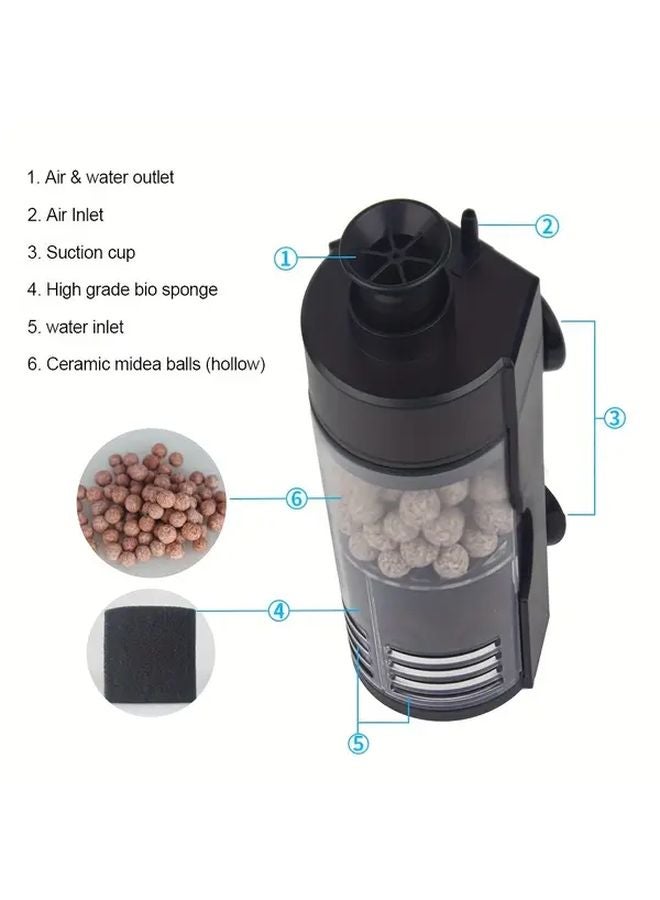 مرشح حيوي ميني للأكواريوم صغير الحجم مؤكسج ل أحواض السمك - Image 5