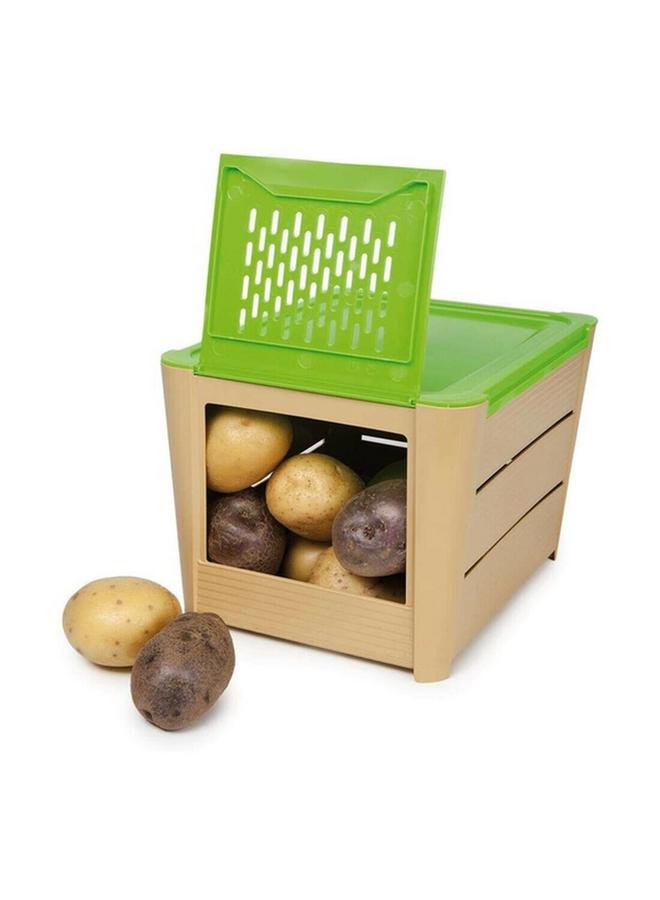 Snips Potato and Onion Keeper Storage Box with Air Ventilation Brown and Green 3kg - Image 3