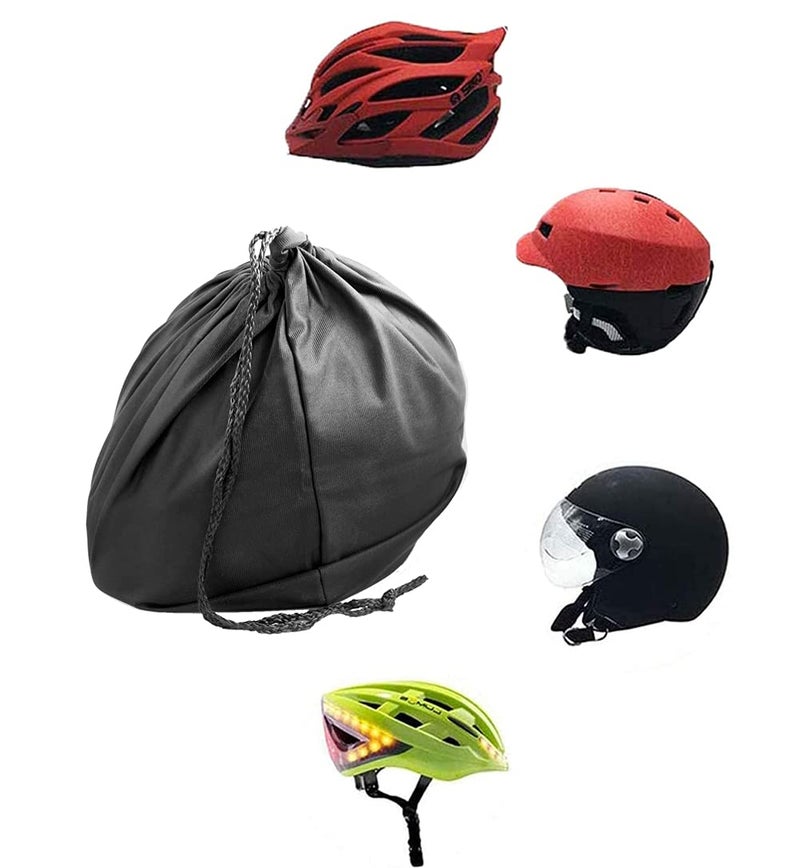 MiDube 18.5" x 16.5" Storage Bag for Helmet, Carrying Case for Motorcycle Riding Bicycle Sports Multi-purpose Locking Drawstring Bags 47 x 42 cm Black - Image 5