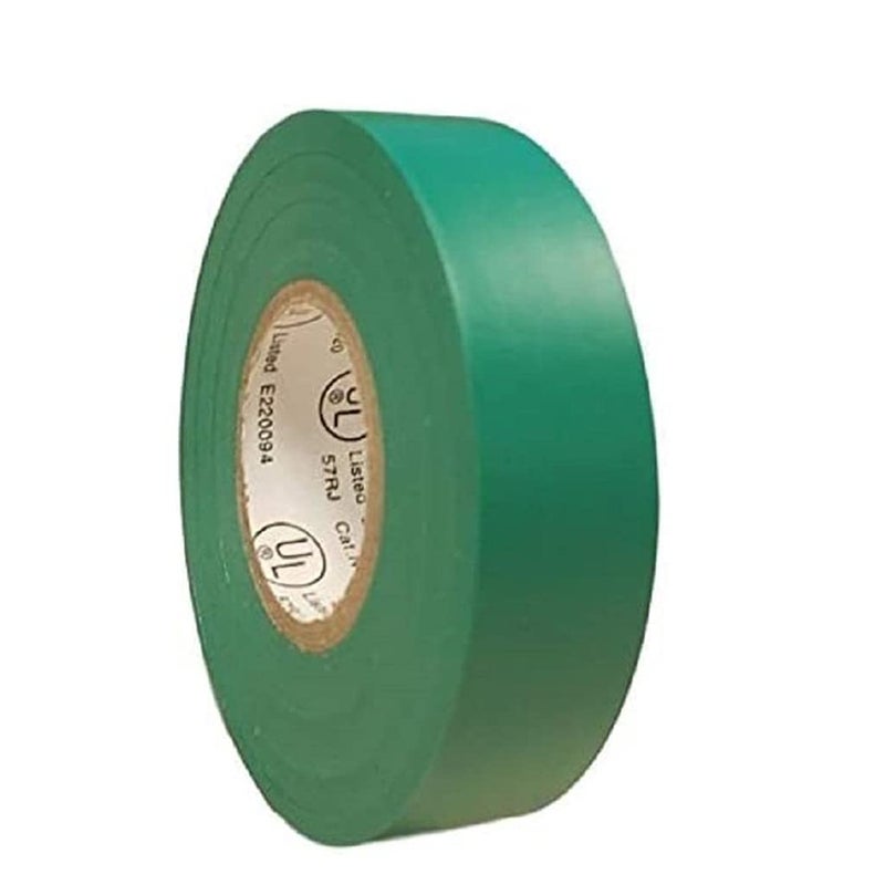 TradeGear (1PK Green Colored Electrical Tape - PVC General Purpose - Waterproof, Flame-Retardant, Rubber Based Adhesive, UL Listed - Rated for Max. 600V and 80oC Use – 60’ x 3/4" x 0.07" - Image 1