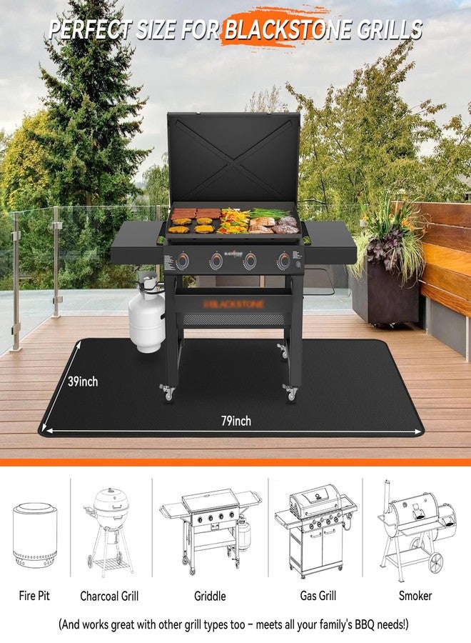 rumlick 79x39 inches Large Under Grill Mats for Blackstone, Double-Sided Fireproof Outdoor Grill Protective Mat, Oilproof Waterproof BBQ Fire Pit Fireplace Mat - Image 3