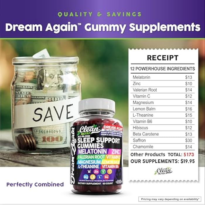 Clean Nutraceuticals Clean Nutra Melatonin Gummies 10mg | Sleep Aid Valerian Root L-Theanine Vitamin B6 C Lemon Balm Magnesium Hibiscus Beta Carotene Saffron & Chamomile Rest Support Supplement Raspberry Flavor - Image 5