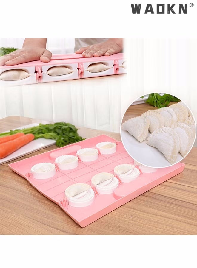 WAOKN Auto Dumpling Maker Set,Wrap 8 at A Time,Plastic Dough Press Pastry Tool Pressing Pie Ravioli Mould Cooking Molds for DIY Making Perfect Dumplings That Make Your Job Easier Jiaozi Molds Kitchen Tools - Image 2
