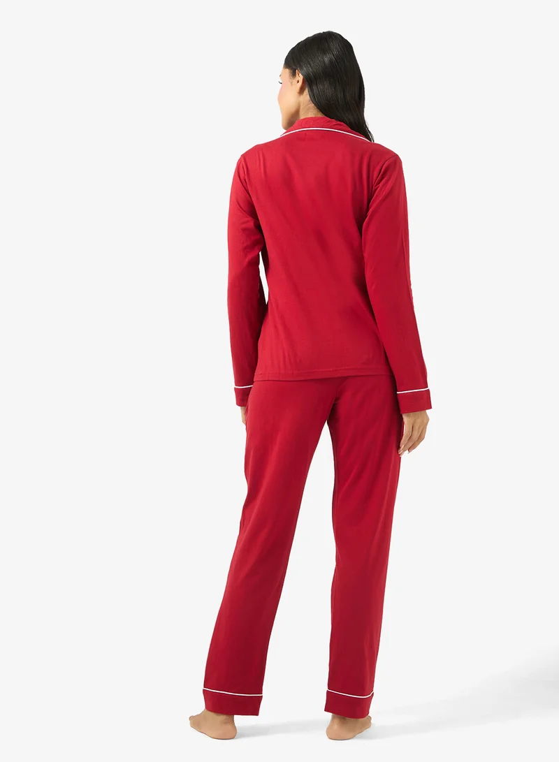 Ginger Cotton Relaxed Fit Shirt & Pyjama Set