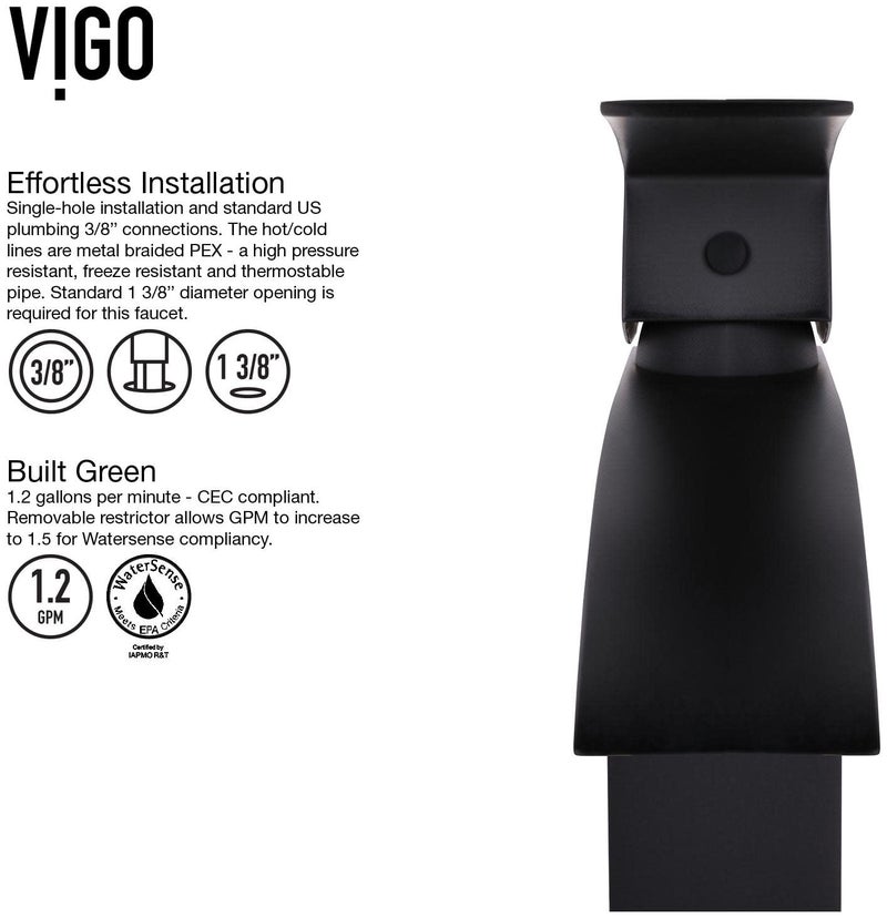 Vigo VG03007 Duris 12 GPM 12 H Single Handle Single Hole Vessel Bathroom Faucet  Chrome - Image 5