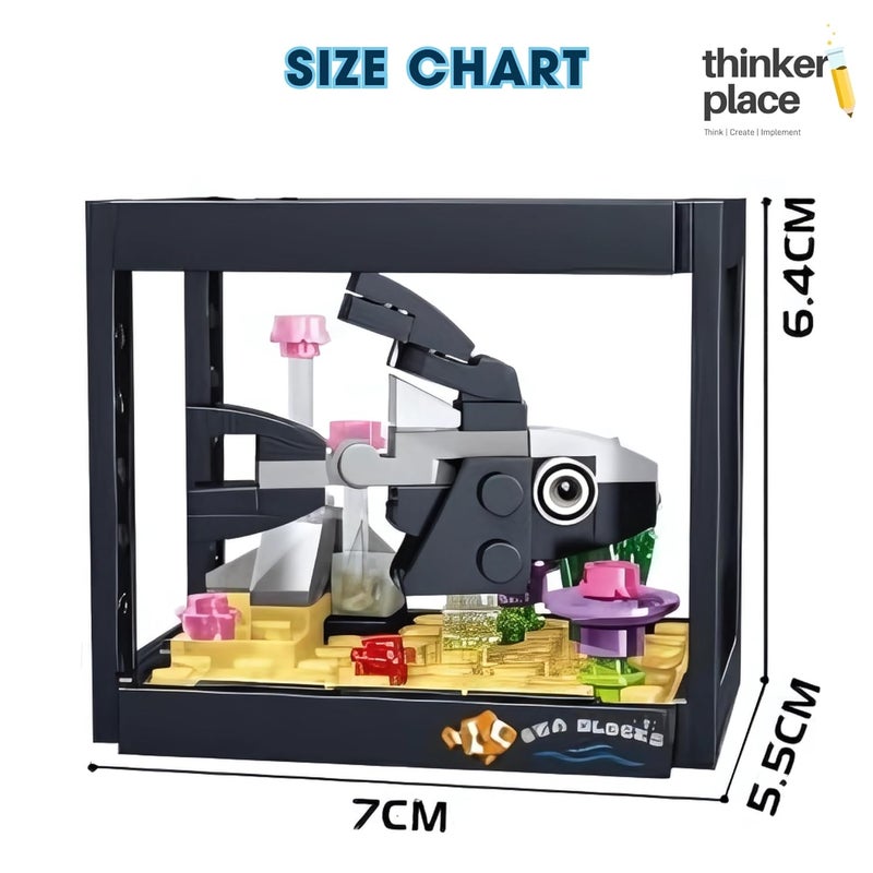 ThinkerPlace 8-in-1 Dream Ocean Fish Tank Flagtail (92 Pieces) | Learn About Marine Life | Building Block Set for Kids Age 6+ | STEM Educational Toy | Build, Collect & Create a Big Fish Tank - Image 5