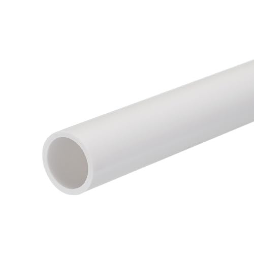 MECCANIXITY PVC Rigid Tube Round Pipe Tubing Hardware Tubing 16mm ID 20mm OD 20cm/8" Length White High Impact for Water Pipe, Crafts - Image 1