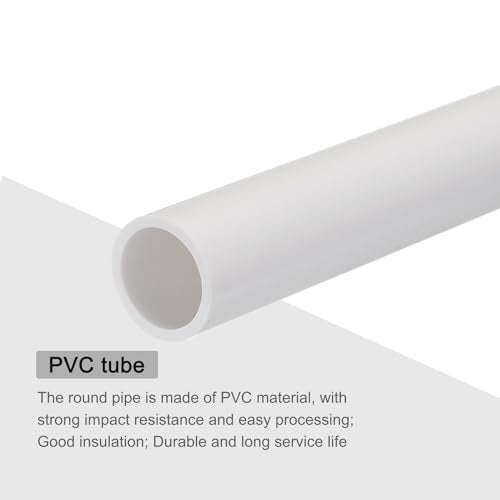 MECCANIXITY PVC Rigid Tube Round Pipe Tubing Hardware Tubing 16mm ID 20mm OD 20cm/8" Length White High Impact for Water Pipe, Crafts - Image 4