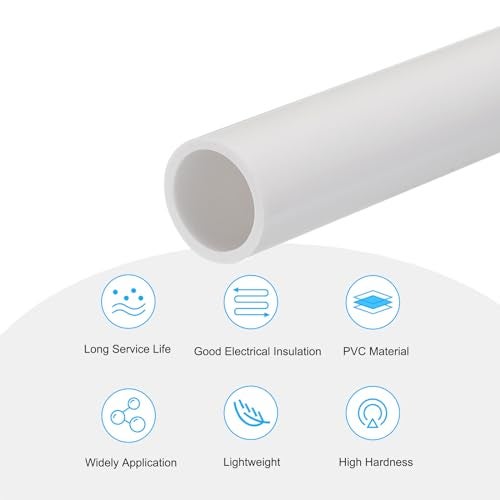 MECCANIXITY PVC Rigid Tube Round Pipe Tubing Hardware Tubing 16mm ID 20mm OD 20cm/8" Length White High Impact for Water Pipe, Crafts - Image 3
