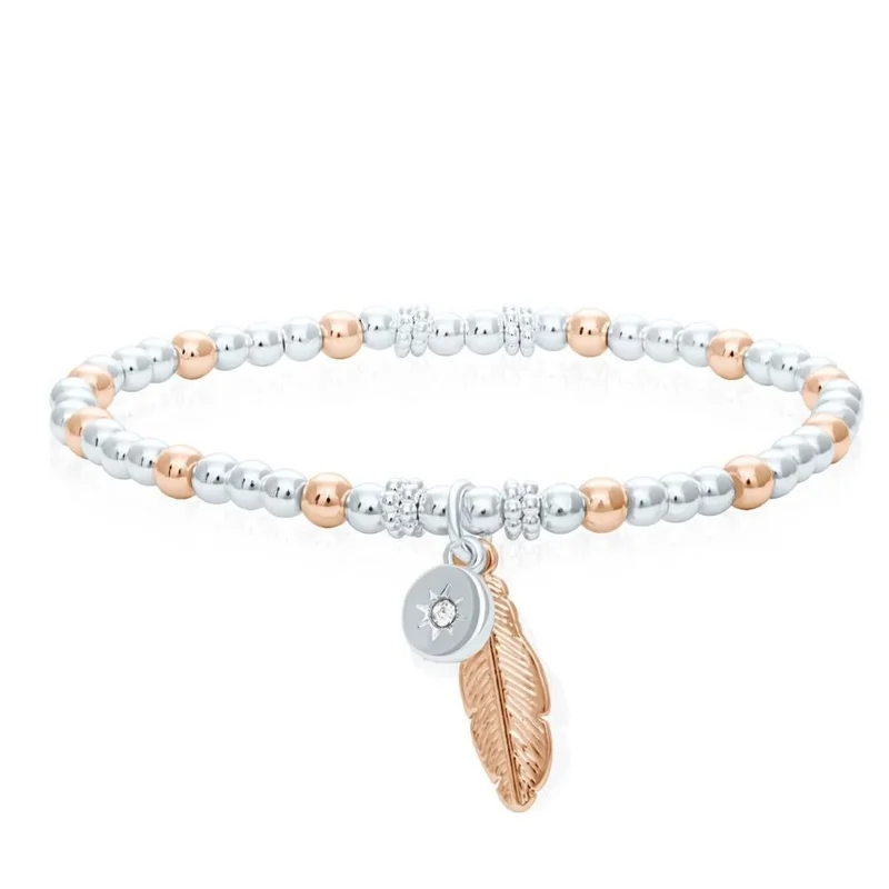 Buckley London  BUCKLEY LONDON WISH BRACELET DUO - WISH FEATHER BCT + HEART DUO BCT for Women | Best Price UAE