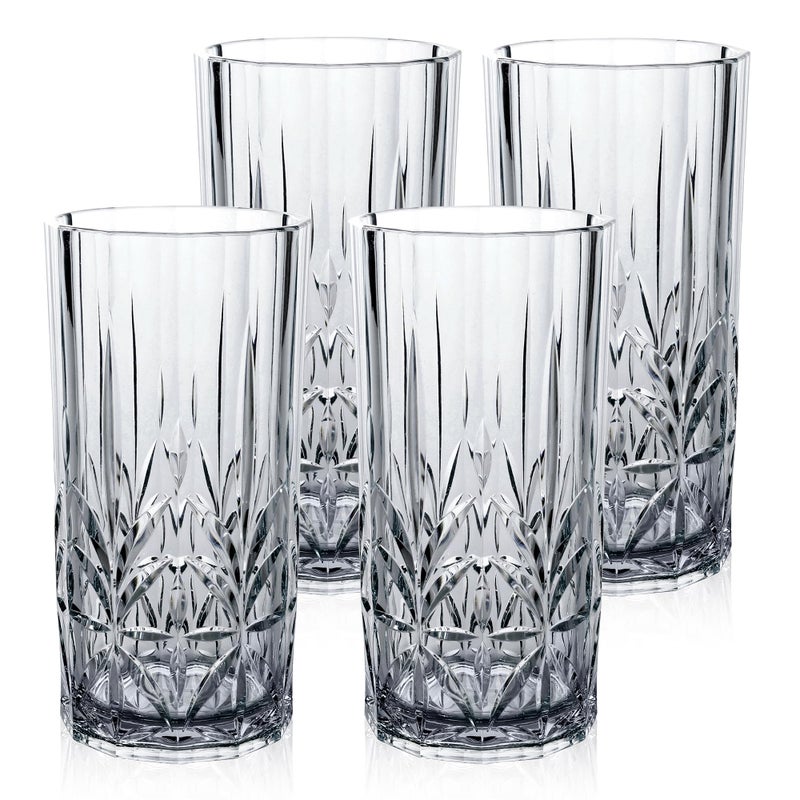 BELLAFORTE Shatterproof Tritan Tall Tumbler Set of 4, 18oz - Myrtle Beach Drinking Glasses - Unbreakable Plastic Glasses Drinking for Gift, Party, New Year - BPA Free - Dishwasher Safe - Smoke Gray - Image 1