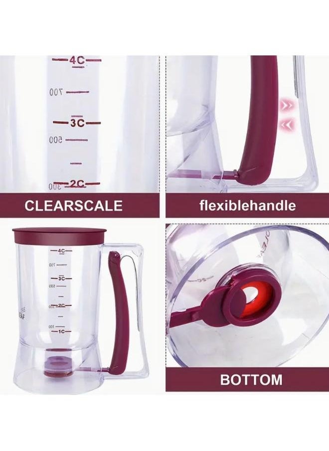 Beauenty - 900ml Manual Batter Dispenser Pancake Batter Dispenser Great for Cupcakes Pancakes Waffles Essential Tool for Kitchen Baking - Image 1