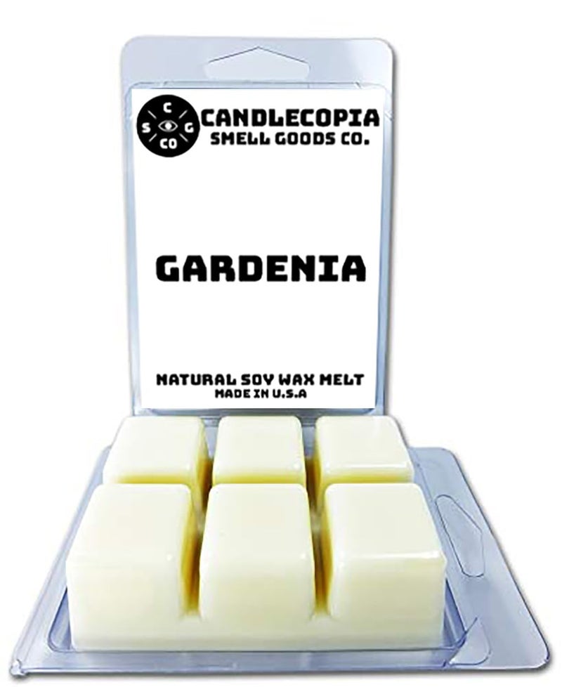 Candlecopia Gardenia Strongly Scented Hand Poured Vegan Wax Melts, 12 Scented Wax Cubes, 6.4 Ounces in 2 x 6-Packs