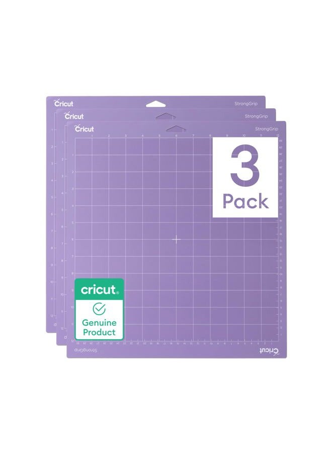 Cricut Stronggrip Cutting Mat 3 Pack, 12"X12", Purple, Count - Image 1