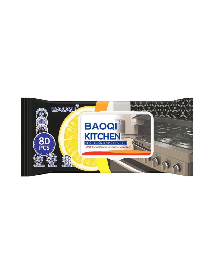 Kitchen Cleaning Wet Wipes, 3 Pack Kitchen Wipes Lemon Scented , Kitchen Top , Fridge , Stove , Microwave Cleaning Wet Wipes,240 Pcs Multipurpose Cleaning Wipes - Image 2