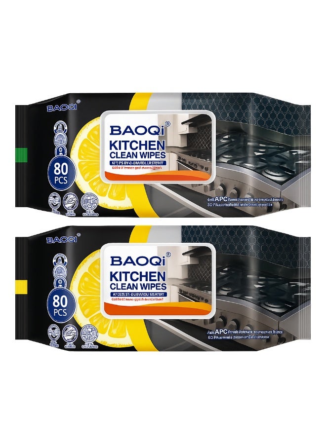 Kitchen Cleaning Wet Wipes, 3 Pack Kitchen Wipes Lemon Scented , Kitchen Top , Fridge , Stove , Microwave Cleaning Wet Wipes,240 Pcs Multipurpose Cleaning Wipes - Image 5