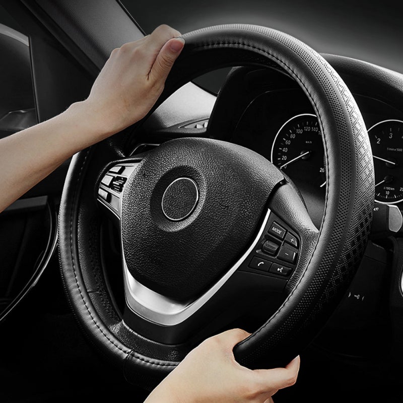 Steering Wheel Cover: Type-O Coffee Breathable Genuine Leather Anti-Slip Grip - Shock Absorption Car Accessory for Long Drives and Vehicle Interior Decor - Image 5