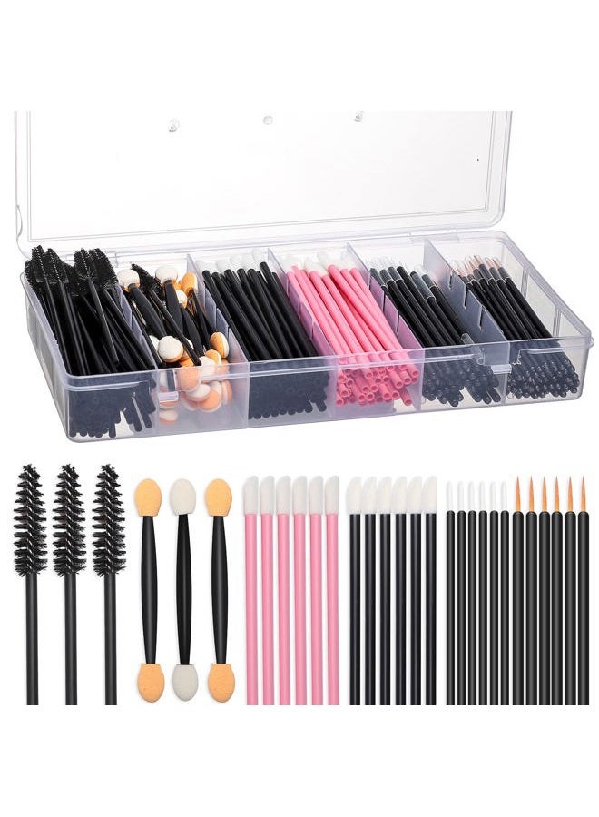 JASSINS 300pcs Disposable Makeup Tool Kit,Brow brush/Mascara brush/Lip Applicators/Eyeshadow applicators/Eyeliner brush, Makeup Disposable Accessories With Organizer Box - Image 1