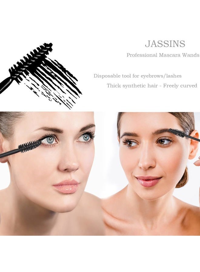 JASSINS 300pcs Disposable Makeup Tool Kit,Brow brush/Mascara brush/Lip Applicators/Eyeshadow applicators/Eyeliner brush, Makeup Disposable Accessories With Organizer Box - Image 4