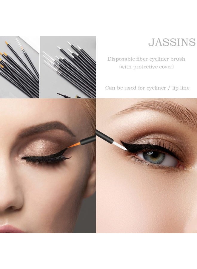 JASSINS 300pcs Disposable Makeup Tool Kit,Brow brush/Mascara brush/Lip Applicators/Eyeshadow applicators/Eyeliner brush, Makeup Disposable Accessories With Organizer Box - Image 5