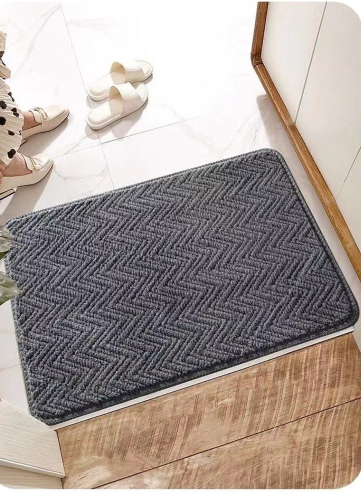 Kutis سجادة حمام قطعة واحدة ممسحة ماصة للماء ومضادة للانزلاق سجادة غرفة نوم المطبخ بوليستر رمادي 60x40 سم - Image 5