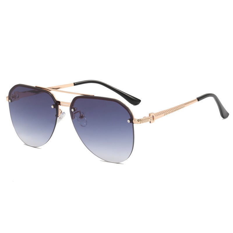 Fashion Metal Semi-Rim Bug Eye Sunglasses UV400 - Image 5