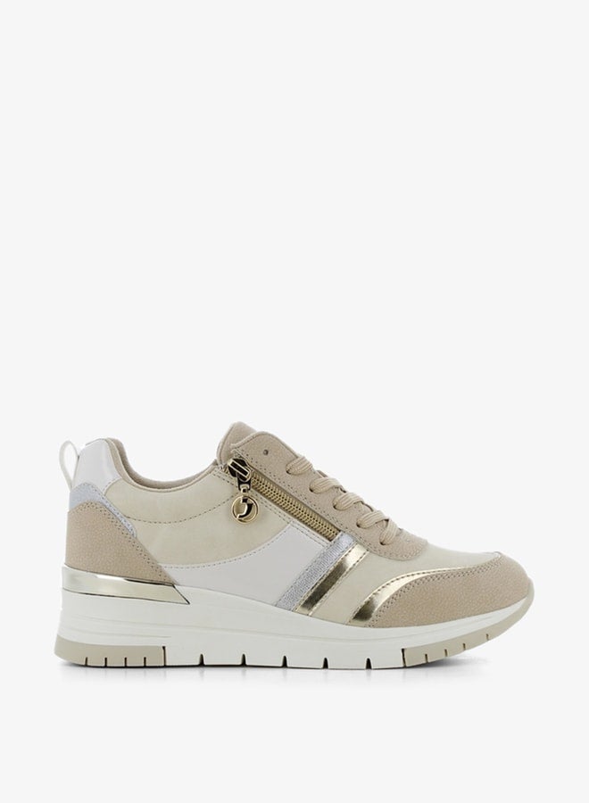SJ Women's Colourblock Lace-Up Sneakers with Zip Detail  - Image 2