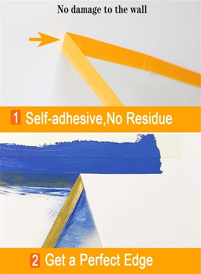PINKSAMA Transparent Pre-Taped Masking Film Waterproof Dust Proof Paint Protective Film for Furniture Wall Car Carpet Everyday Use - Image 3