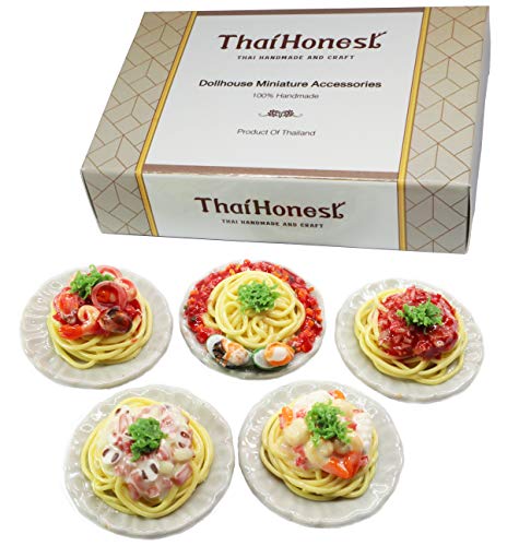 ThaiHonest Mixed 5 Assorted Spaghetti Dollhouse Miniature FoodTiny Food - Image 1